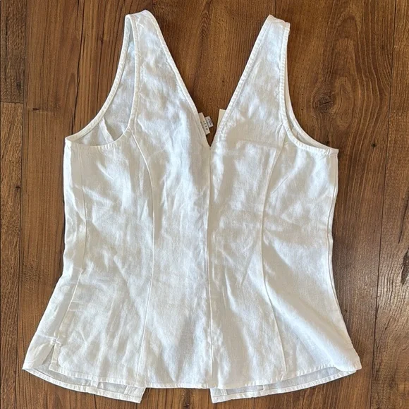 A New Day White Tie Front Fitted Tank Top - Picture 4 of 4